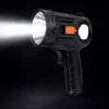 LED napelemes keresőlámpa, zseblámpa, 6 üzemmód, külső akkumulátor, cserélhető szűrők, 19 cm