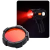 LED napelemes keresőlámpa, zseblámpa, 6 üzemmód, külső akkumulátor, cserélhető szűrők, 19 cm