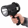 LED napelemes keresőlámpa zseblámpa 6 üzemmóddal, külső akkumulátorral, cserélhető szűrőkkel