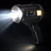 LED napelemes keresőlámpa zseblámpa 6 üzemmóddal, külső akkumulátorral, cserélhető szűrőkkel