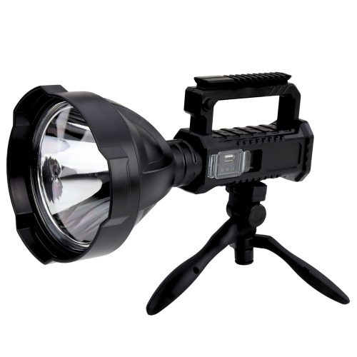 Nagy zseblámpa reflektorfény háromlábú állvánnyal LED keresőfénnyel W5120 külső akkumulátor 31 cm