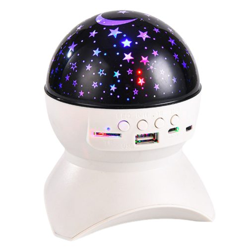 Éjszakai fény, csillagprojektor, 3 az 1-ben, Bluetooth LED hangszóró, fehér