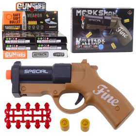  Mini pisztoly lövedékekhez és töltényekhez, fekete és barna, 13,5 cm