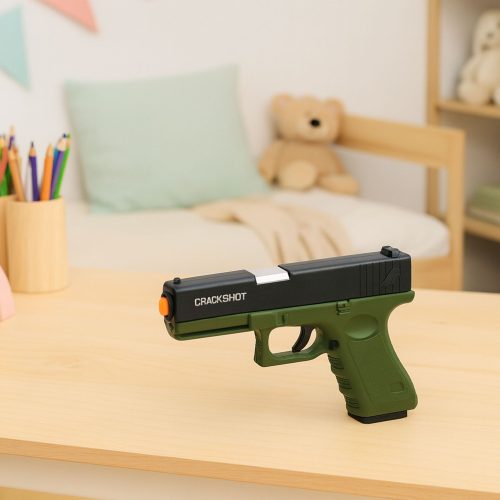 Játékpisztoly habpatronok lőszerhüvelyek zöld