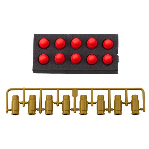 Játékpisztoly habpatronok lőszerhüvelyek fehér