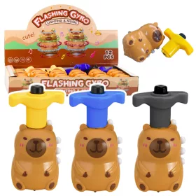   Capybara Pörgőcsiga Interaktív LED fények Dallamokkal 12,5 CM