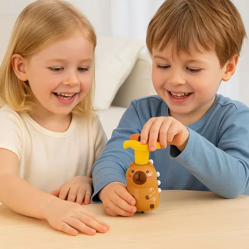Capybara Pörgőcsiga Interaktív LED fények Dallamokkal 12,5 CM