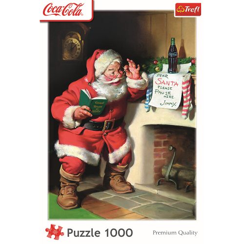 Rejtvény – 1000 XMAS – Coca-Cola: Mikulás a kandalló mellett – Trefl 10922