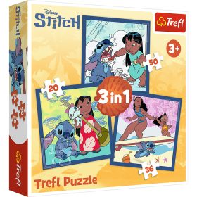   3 az 1-ben puzzle – Idő öltéssel – Lilo és Stitch Trefl 34896