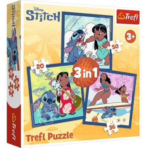 3 az 1-ben puzzle – Idő öltéssel – Lilo és Stitch Trefl 34896