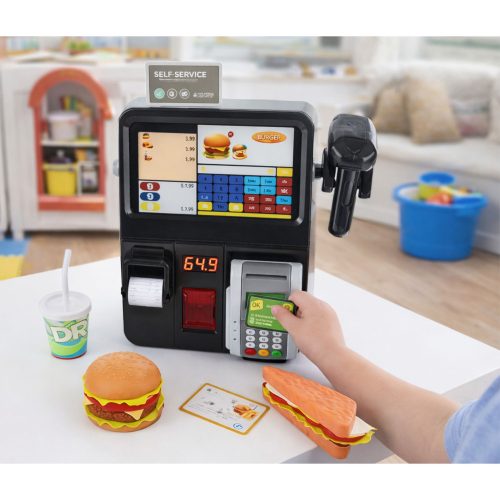 Az önkiszolgáló pénztár terminál szkennerének fényei hangjelzést adnak.