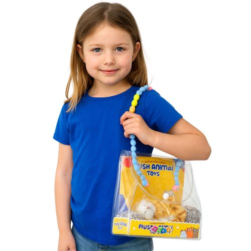 Alvó gyömbérmacska párnán lévő figura szőrzsák hangokkal