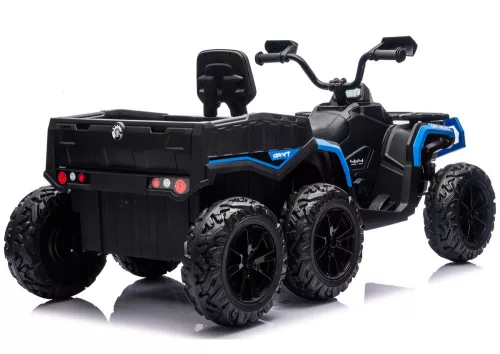 Akkumulátoros Quad ATV 6 kerekű utánfutóval JC606 24V 4x4 kék