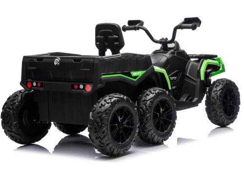 Akkumulátoros Quad ATV 6 kerekű utánfutóval JC606 24V 4x4 zöld