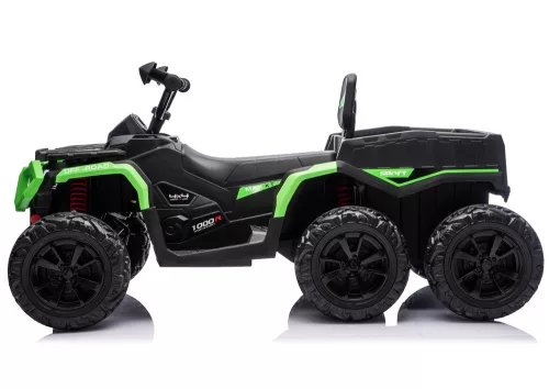 Akkumulátoros Quad ATV 6 kerekű utánfutóval JC606 24V 4x4 zöld