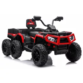   Akkumulátoros Quad ATV 6 kerekű utánfutóval JC606 24V 4x4 piros