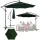 Oldalsó kerti esernyő állítható dőlésszögű huzattal 350 x 250 cm zöld