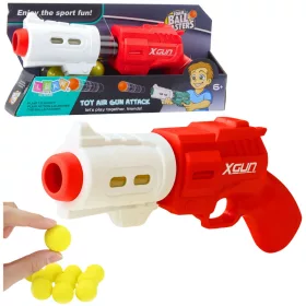 Pisztolyfegyver puha habgolyókhoz XGUN piros 6 db.