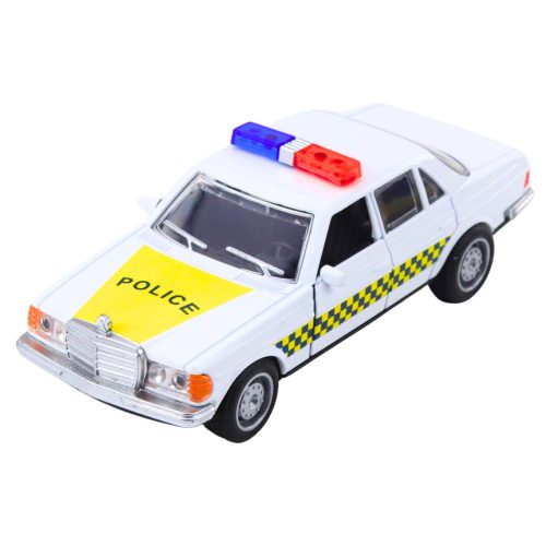 Klasszikus rendőrautó fém meghajtó nyíló ajtók fehér 1:32