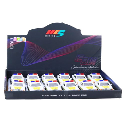 Klasszikus rendőrautó fém meghajtó nyíló ajtók fehér 1:32