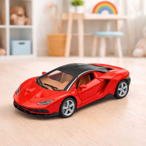 Sportautó Fém Nyíló Ajtók fényei Piros Hangok 1:32