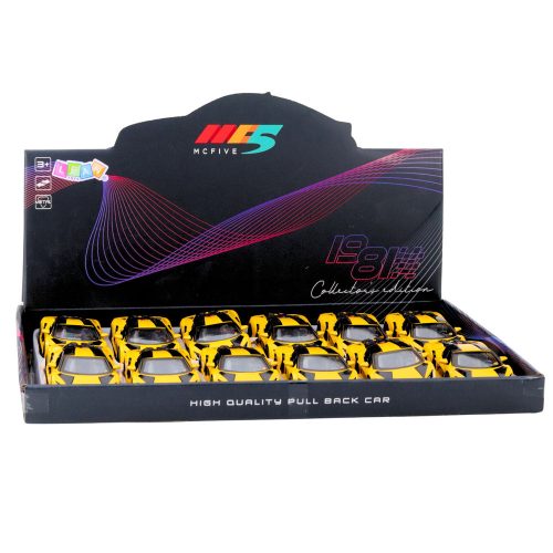 Versenyautó Sports Metal Drive Nyitóajtós Sárga 1:32