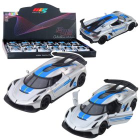 Sportautó Fém Versenyautó Nyitó Ajtók Ezüst 1:32