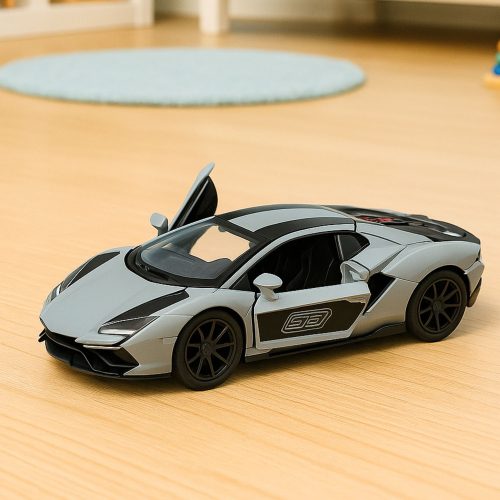 Sportautó Fém Versenyautó Nyitó Ajtók Szürke 1:32