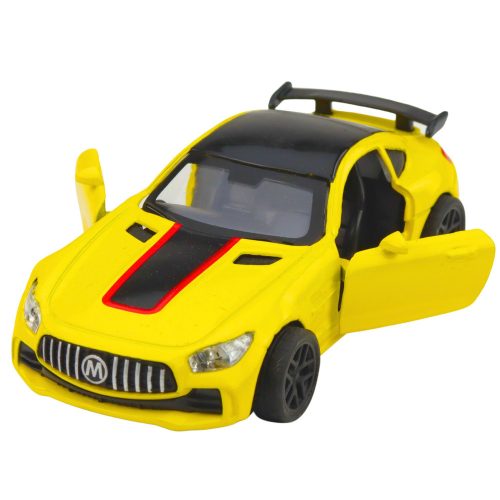 Sportautó Fém Nyíló Ajtók fényei Sárga Hangok 1:32