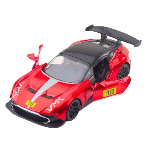 Sportautó Fém Versenyautó Nyitó Ajtók Piros 1:32