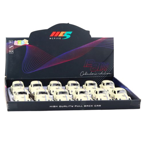 Klasszikus autó Bogár fém meghajtó nyíló ajtók bézs 1:32