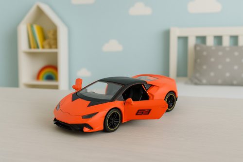 Sportautó Pull Back Metal Orange 1:43