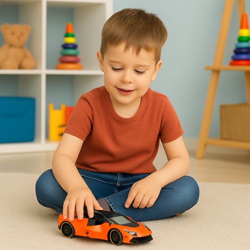 Sportautó Pull Back Metal Orange 1:43