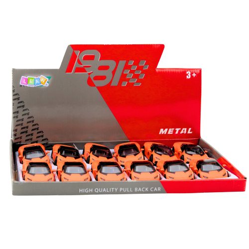 Sportautó Pull Back Metal Orange 1:43