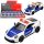Sports Car Police Car With Motorized Metal Pull-Back White 1:43