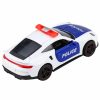 Sports Car Police Car With Motorized Metal Pull-Back White 1:43