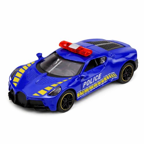 Sports Car Police Car With Motor Drive Metal Blue 1:43