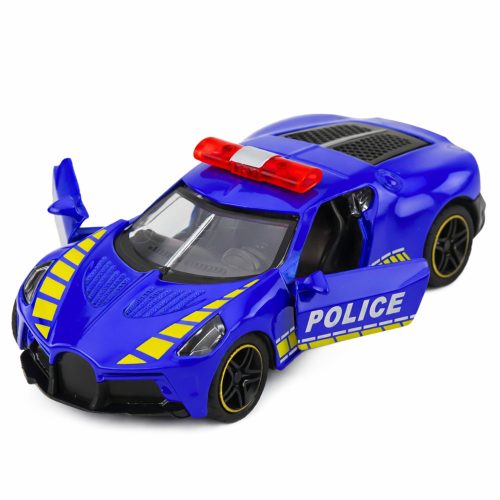 Sports Car Police Car With Motor Drive Metal Blue 1:43