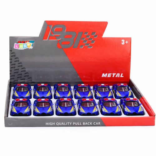 Sports Car Police Car With Motor Drive Metal Blue 1:43