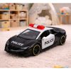 Police Car Sports Car With Motorized Metal Pull-Back Black 1:43