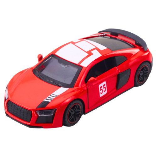 Sportautó fém húzós lámpák piros hangokkal 1:43