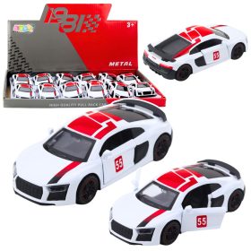 Sportautó fém húzós lámpákkal fehér hangokkal 1:43