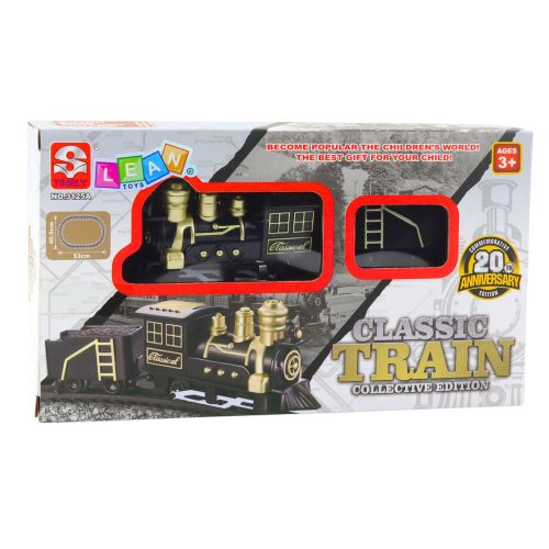 Klasszikus vonatmozdony teherkocsi sínek 53 x 48,5 cm