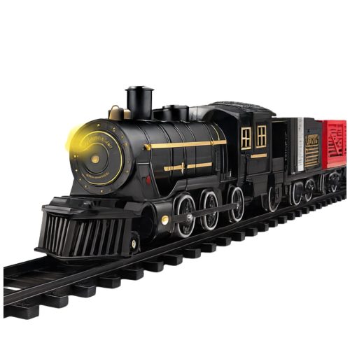 Elektromos vonat, mozdony, kocsik, sínek, fények, hangok