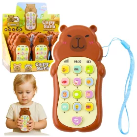   Gyermekeknek szóló oktatási telefonfények, hangok, dallamok, vízidisznó, barna