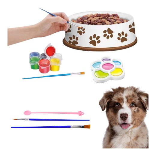 Kreatív készlet kutyatál festéshez, ecsetekhez, barkácsoláshoz 6 db.