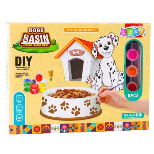 Kreatív készlet kutyatál festéshez, ecsetekhez, barkácsoláshoz 6 db.