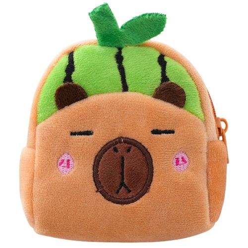 Plüss Pénztárca Kulcstartóval Kapibara Görögdinnye Zöld 9,5 x 8 cm