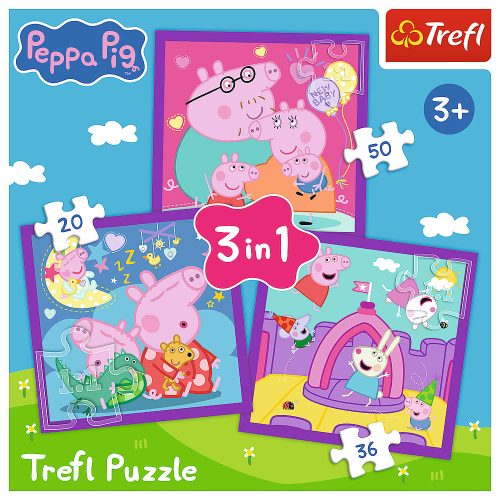 Rejtvény – 3 az 1-ben – Peppa Pig's Habits Trefl 34893
