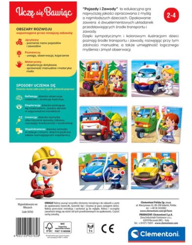 Oktatási játékjárművek és szakmák lengyel nyelvű Clementoni 50765